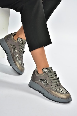 Fox Shoes V820720309 Gri Kalın Tabanlı Spor Ayakkabı Sneakers Gri
