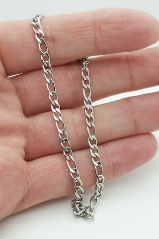 Paslanmaz Çelik 4mm Figaro Spor Model Erkek Zincir Bileklik Eck55b