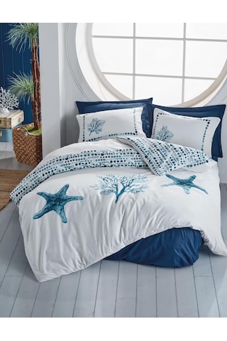 Cotton Box Maritime Çift Kişilik Nevresim Takımı Star Lacivert