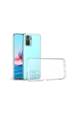 Redmi Note 10s Kılıf Kamera Korumalı Süper Silikon Kapak - Renksiz Renksiz Renksiz