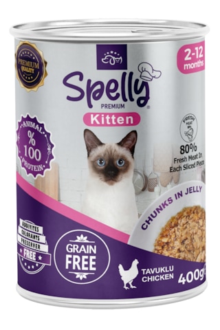Spelly Tavuklu Yavru Kedi Maması Konserve 12 x 400 G