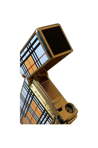 Gold Siyah Beyaz Desenli Tek Torch Pürmüz Puro Çakmağı - Tr6684