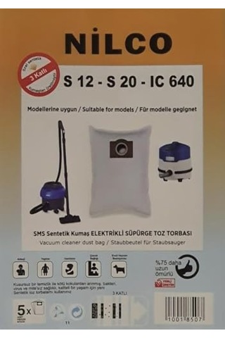 S20 - Ic 640 Uyumlu Bez Toz Torbası 5 Adet