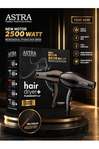 Astra 8818 Viğo Turbo Profesyonel 2500W Saç Kurutma Makinesi Siyah