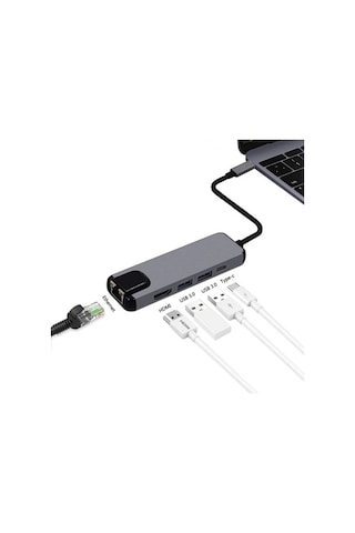 Ally 5in1 Usb 3.1 Type C To Hdmı 2xusb 3.0 Rj45 Ethernet Dönüştürücü Adaptör- 5775 Renkli