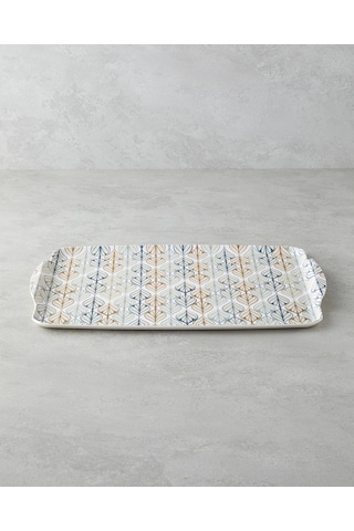 Cosy Stripe Melamin 2'li Tepsi 42x31 Cm + 25x38 Cm Mavi Mavi
