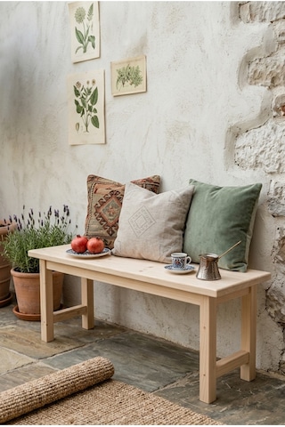 Milena Bench Naturel Bank 30x100 Ham Ladin Ağacı Ahşap