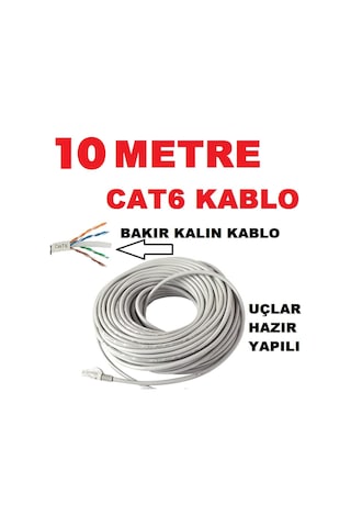Cat6 Kalin Bakir Internet Kablo 10 Metre Cat6 Kalin Bakir Internet Kablo 10 Metre