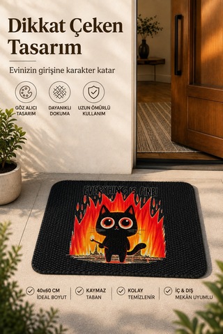 Kapı Önü Paspası Yıkanabilir Kaymaz Taban Balkon Önü Dış Kapı Antre Giriş Koridor Mutfak İç Dış Mekan Halı Paspas Siyah