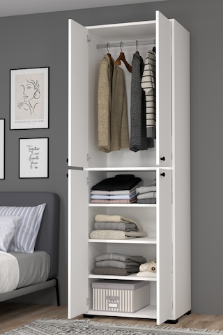 Bükreş No.3 3 Raflı Askılı Bebek Odası Dolabı