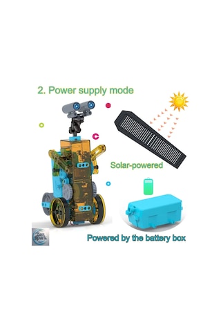 25'i 1 Arada Güneş Enerjili Robot Yapım Kiti - Stem Eğitim Oyuncağı, 8-12 Yaş İçin Dıy Bilim Set