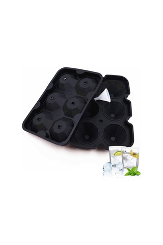 Qingmipy "6'li Elmas Şekilli Silikon Buz Kalıbı - Dökülmeye Karşı Kapaklı, Fırın Ve Dondurucu Dostu" Çok Renkli