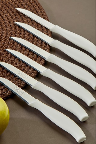 Cooker 6 Lı Lüx Paslanmaz Çelik Sebze Ve Meyve Bıçağı Beyaz