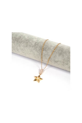 Çelik Kolye Parlayan Yıldız Model K-103 Altın