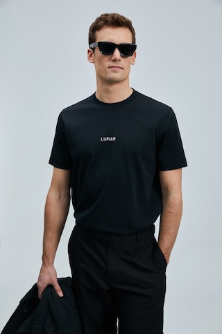 Lufian 111020235 Marcus Modern Grafik Tişort Erkek T-shirt SIYAH