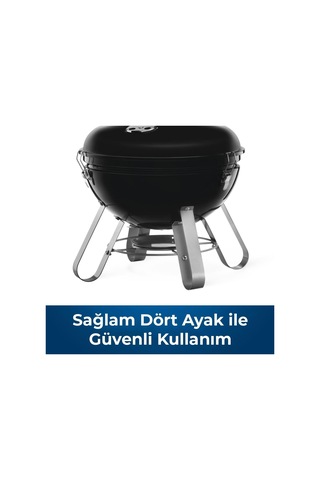 Napoleon Premium 14 Taşınabilir Kömürlü Mangal Barbekü 35cm Siyah