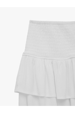 Koton Gipeli Viskon Crinkle Katlı Mini Etek Beyaz 6sal70017ıw