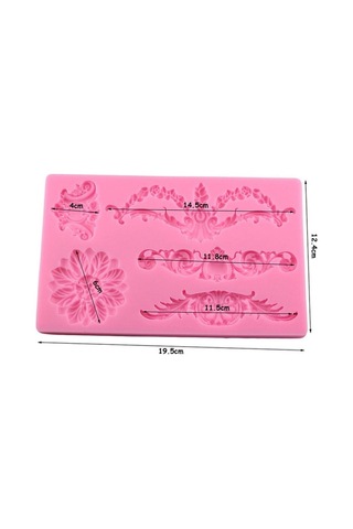 Dancemonkey Cf394 Kek Bordür Çiçekli Fondan Kalıp, Silikon - İçin Mükemmel Pembe