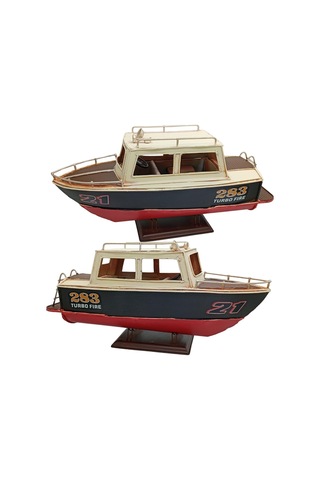 Dekoratif Metal Sürat Teknesi Hız Botu 34cm