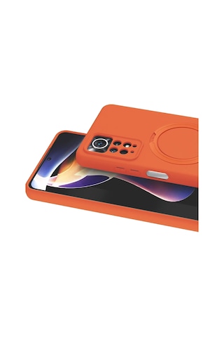 Newface - 297 - Xiaomi Redmi Note 12 Pro 4g Regal Magsafe Standlı Kapak - Csmo-tex - - Turuncu Diğer