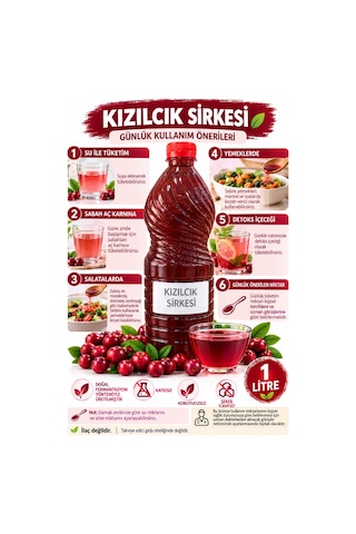 Kızılcık Sirkesi 1 Lt.