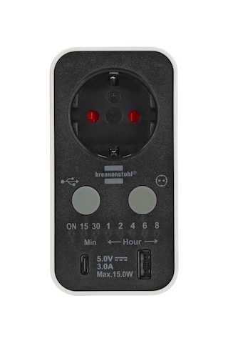 Brennenstuhl Countdown Serisi Led Ekranlı Usb Ve Type-c Grişli Zaman Ayarlı Priz Yok