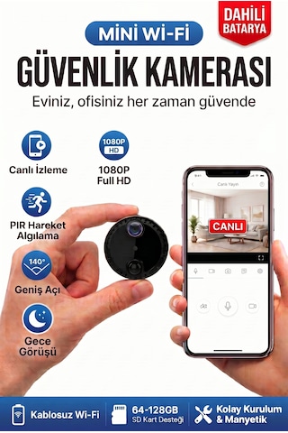 Mini Kamera & Mini Güvenlik Kamerası Hd Gece Görüşlü