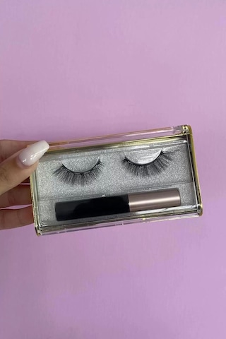 Caş Dekorasyon Manyetik Eyeliner'lı Mıknatıslı Doğal İpek Takma Kirpik 002 Yoğun