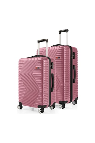 G&d Polo Suitcase Abs Orta Ve Büyük Boy Gül Kurusu 2'li Valiz Seti 600.08-b Gülkurusu