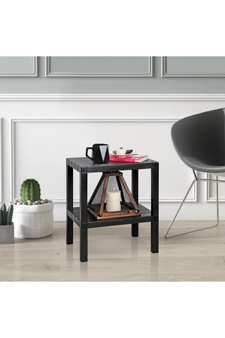 Mithra Life 2 Katlı Plastik Siyah Banyo Mutfak Rafı Mıt1055 50 x 22