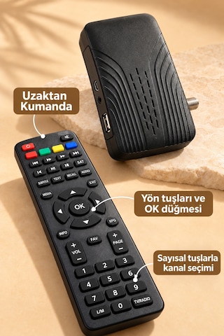 Tek Hdmı Kablolu Ve Adaptörlü Hd Uydu Alıcısı Najmaddin