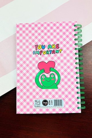 You Are Important Tasarımlı Spiralli Sticker'lı Tarihsiz Konuşan Ajanda Haftalık Planlayıcı renkli