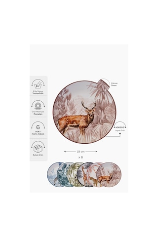 Karaca  Jungle 6 Parça Pasta Takımı 19 cm