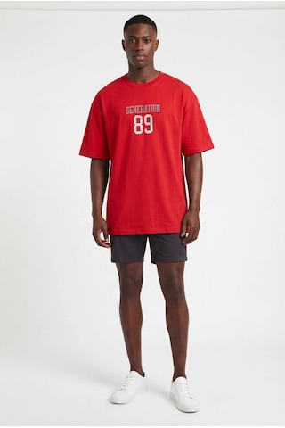 Blow Up Future Gen 89 Kırmızı Oversize Erkek T-shirt 141514 Siyah