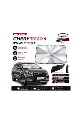 Chery Tiggo 8 Şemsiye Tip Ön Cam Güneşliği Katlanabilir Uv Korumalı Araç Cam Güneşlik