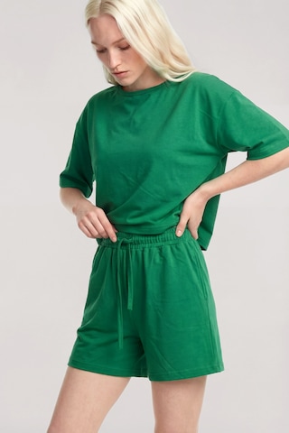 Akbeniz Kısa Kollu Şortlu Pijama Takımı Yeşil YESIL