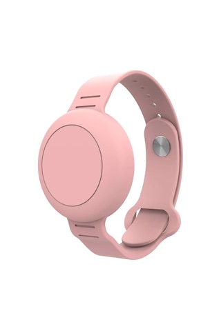Lexroo Buff Tagsafe Çocuk Bileklik Silikon Airtag Uyumlu Kılıf Saat Hafif Su Geçirmez Pembe Standart