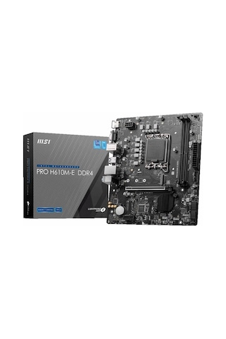 Msı Pro H610m-e 3200mhz Ddr4 Soket 1700 M.2 Hdmı Vga Matx Anakart Kdo