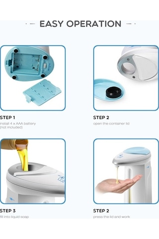 Dancemonkey 400ml Kızılötesi Dokunmatiksiz Sabunluk, Çok Renkli Banyo/mutfak Çok Renkli