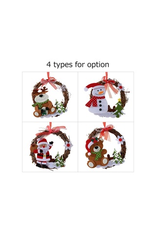 Xindoker Noel Dekorasyonları Ayaklı Planda, Panda Modeli Rattan Ve Kumaş Teneke, 15 Cm Çaplı Pencere Süs Eşyası