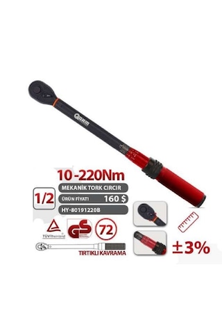 Ht- Arm 1/2 10 220 Nm Cırcırlı Tork Kolu Anahtarı