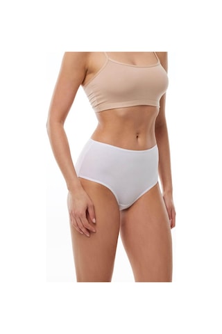 Malabadi 1030 4'lü Paket Kadın Modal Yüksek Bel Battal Slip & Külot Beyaz