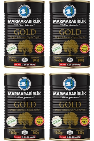 Marmarabirlik Gold Xl Salamura Teneke Zeytin 800 Gr X 4 Adet