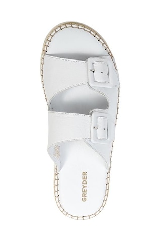 Greyder 50757 Kadın Beyaz Hakiki Deri Terlik -493 Beyaz