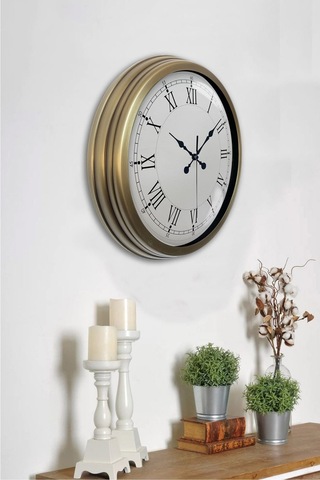 Retro Modern Roma Rakamlı 40 Cm Metal Duvar Saati Diğer