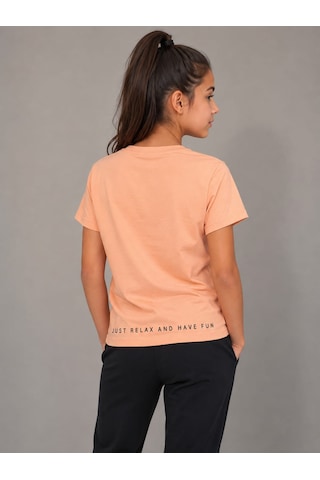 Ela Kız Çocuk Pamuk Penye Tshirt Turuncu