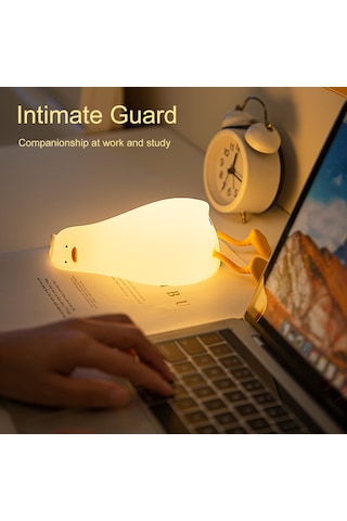 Springsun Yumuşak Silikon Led Gece Lambası, Usb Şarjlı, 4-10 Saat Kullanim Süresi, Yaratıcı Ördek Modeli Diğer