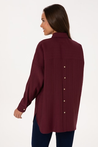 U.S. Polo Assn. Kadın Bordo Uzun Kollu Oversize Desenli Gömlek 50316422-VR177