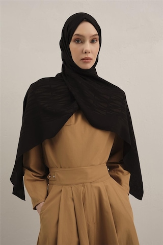 Armine Lyocell Naia Çubuk Desen Şal 3 01 Siyah