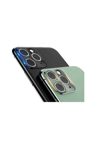 Apple Uyumlu iPhone 11 Pro Max Zore Metal Kamera Koruyucu Siyah